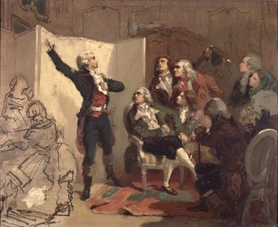 Claude Joseph Rouget de Lisle (1760-1836) cantando la Marsellesa en casa de Dietrich, Alcalde de Estrasburgo, 26 de abril de 1792 (estudio)